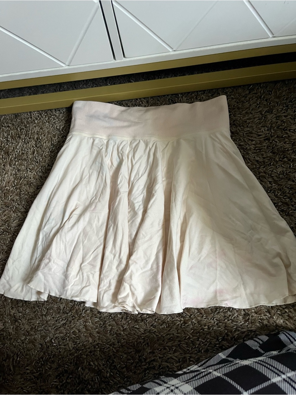 Cream High-Waist Circle Skirt